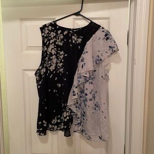 Beautiful Navy and white floral print top.